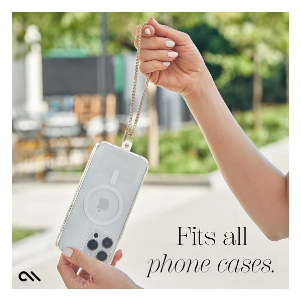 Case-Mate Altın Zincirli Telefon Tılsımı Çıkarılabilir Hırsızlığa Karşı Telefon Askısı Eller Serbest iPhone Bilek Kayışı Telefon Zinciri Bilekliği - Apple, Samsung, Google Pixel ve Daha - Görsel 6