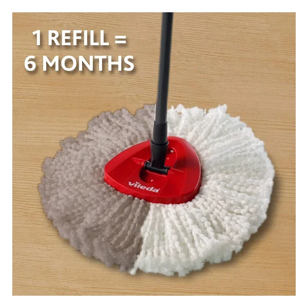Vileda Turbo Classic mop yedek başlık, mikrofiber, beyaz, 2 adet - Görsel 3
