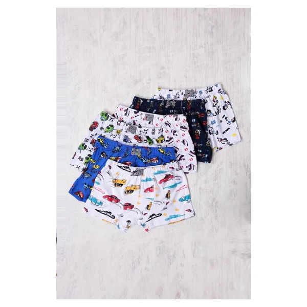 Gümüş 6'lı Erkek Çocuk Karışık Desenli Boxer Set 7-8 Yaş - Görsel 2
