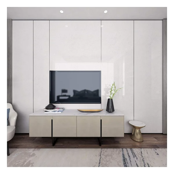Livelynine 40 cm x 5 m Parlak Beyaz Temaslı Kağıt Yapışkan Arka Plastik Kendinden Yapışkanlı Vinil Sargı Düz Duvar Kağıdı Mutfak Tezgahı Banyo Dolabı Mutfak Dolapları Kapı Mobilya Çıkartmaları Parlak - Görsel 2