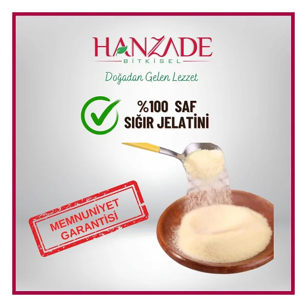 Hanzade Bitkisel Toz Jelatin 500 Gr%100 Saf Sığır Jelatini 240 Bloom Helal Sertifikalı - Görsel 3