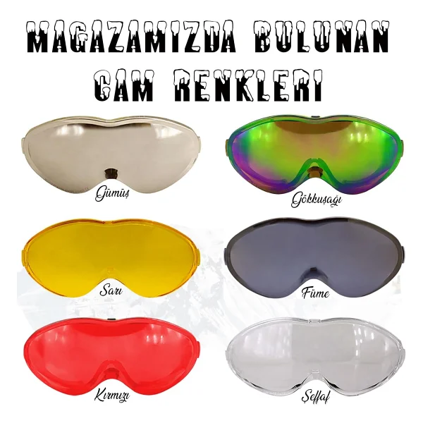 Badem10 Bellasimo Çerçevesiz Kayak Gözlüğü Camı Lens Değiştirebilir Cam Antifog Güneş Kar Gözlük Camı Füme - Görsel 5