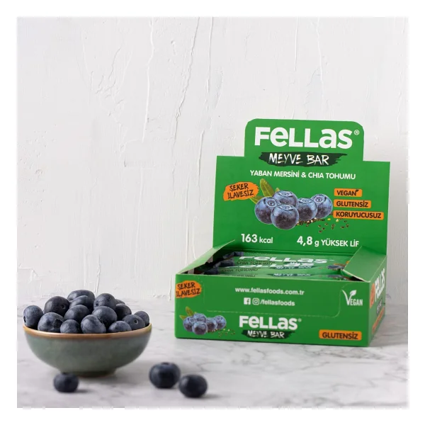Fellas Chia ve Yaban Mersinli Meyve Bar 12x40 gr - Görsel 6