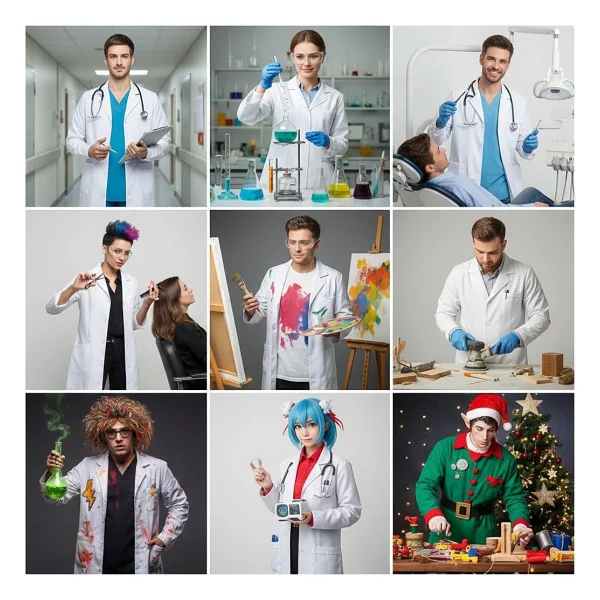 CoatCool Laboratuvar önlüğü, pamuk, kadın, erkek, önlük, beyaz, düğmeli doktor önlüğü, 3 cepli, uzun kollu, laboratuvar mantosu, kimya önlüğü, iş kıyafeti, doktor mantosu, koruyucu kıyafet, - Görsel 5