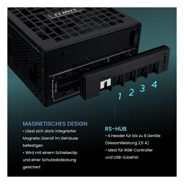 Lian Li RS1200G G9P.RS1200G.WH00.EU 1200 W Beyaz Power Supply - Görsel 7