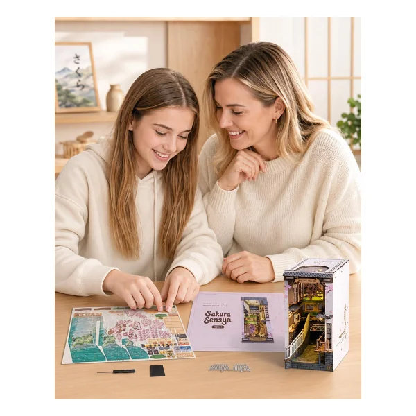Rolife TGB01 Sakura Densya Kitap Köşesi Minyatür Maket - Görsel 8