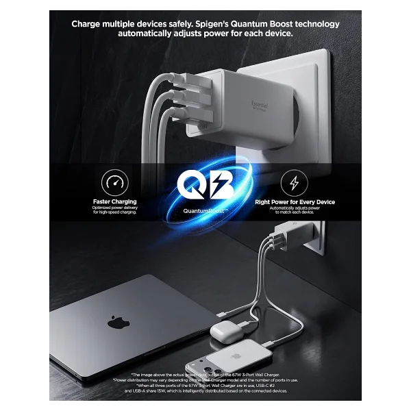 Spigen ACH08710 67 W Beyaz Hızlı Şarj Adaptörü - Görsel 5