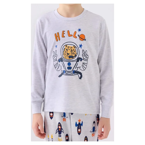 Rolypoly Erkek Çocuk Gri Pijama Takımı - Görsel 4