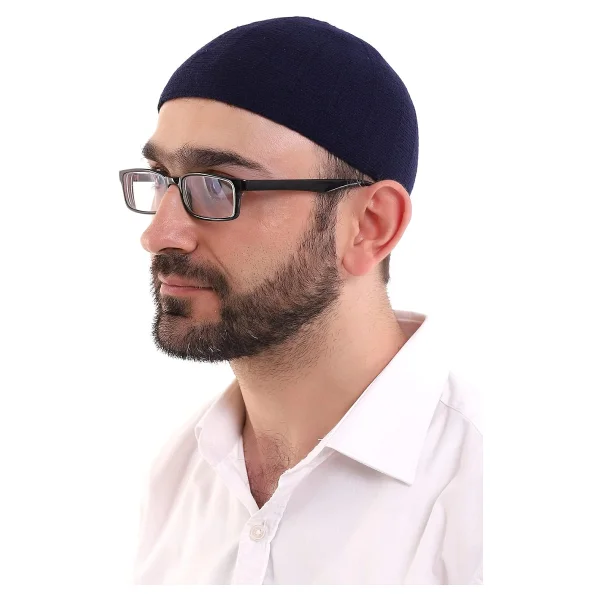Kışlık Yün Takke - Lacivert - Görsel 2