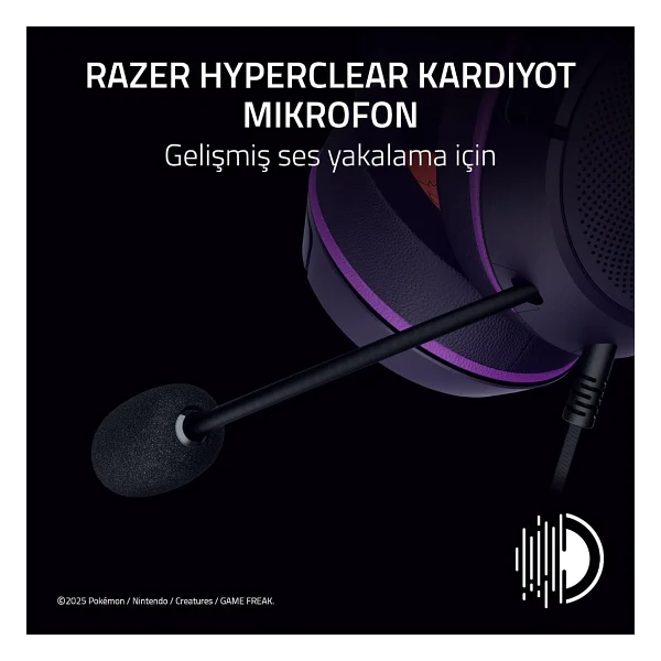 Razer Kraken Kitty V2 Gengar Edition RZ04-04730300-R3M1 RGB 7.1 USB Kablolu Kulak Üstü Oyuncu Kulaklığı - Görsel 5