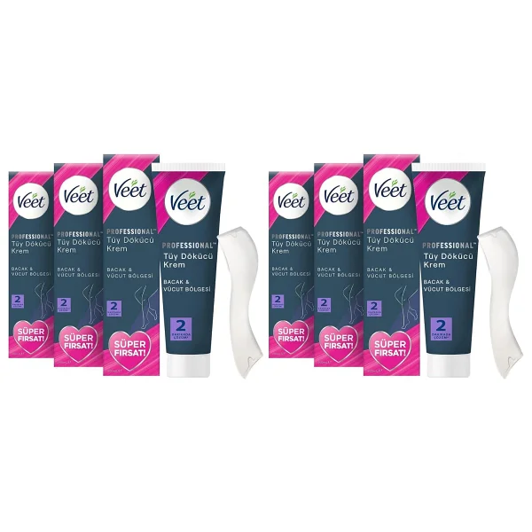 Veet Professional Bacak ve Vücut 200 ml 3 Adet Tüy Dökücü Krem - Görsel 10