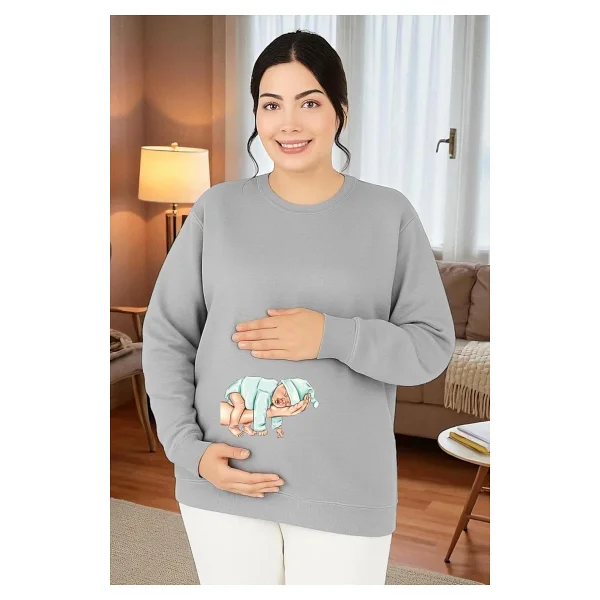 BENROMA Baskılı Hamile Sweatshırt,Mor 3XL/4XL HMLEBBSKLTA12 - Görsel 10
