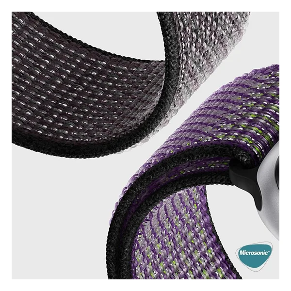 Microsonic Xiaomi Redmi Watch 2 Lite Koyu Pembe Woven Spor Kordon - Görsel 4