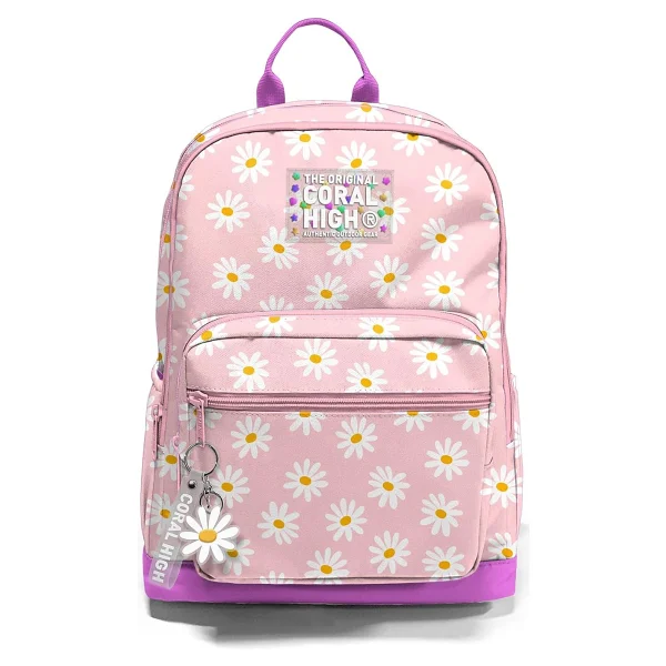 Coral High 33224 Papatya Desenli 4 Bölmeli Okul Sırt Çantası - Görsel 6