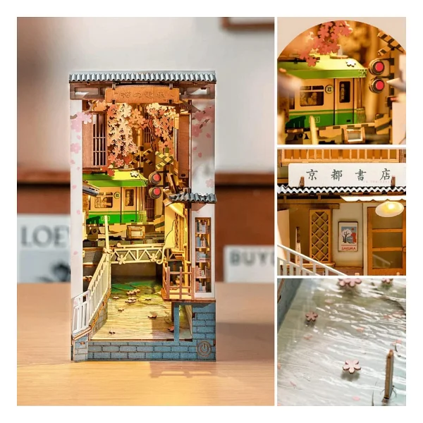 Rolife TGB01 Sakura Densya Kitap Köşesi Minyatür Maket - Görsel 2