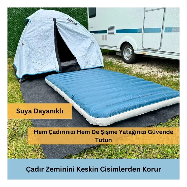 BEYLİNİ Kamp Matı Çadır Halısı Kaymaz Su Geçirmez Zemin Koruyucu Çadır İçi Dışı Kullanıma Uygun - Görsel 3