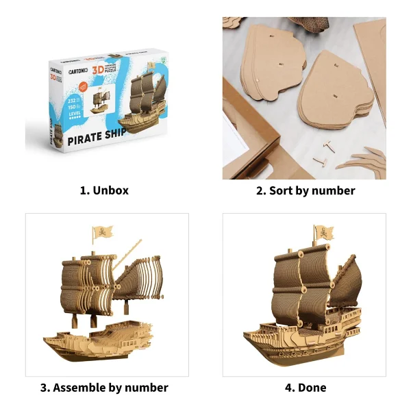 Cartonic Pirate Ship 3D Puzzle - Görsel 5
