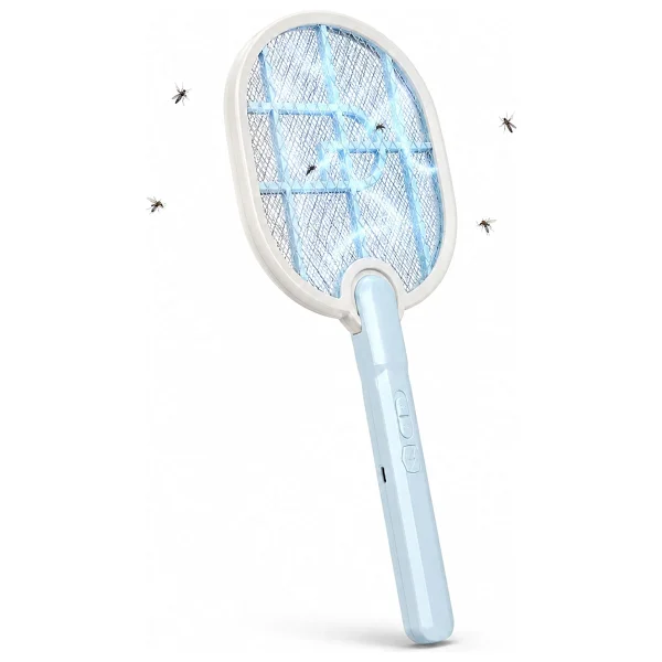 Coverzone Taşınabilir Sinek Öldürücü Mor Işık Tenis Raketi 21cm x 26cm Şarjlı Dekoratif Yatak Odası, Çocuk Odası, Bebek Odası Sinek Kovucu USB Şarjlı USB-016 (Beyaz) - Görsel 7