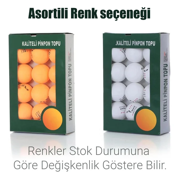 Hsport 3 Yıldız Masa Tenisi Topu +40 Gazlı Yapı Sekme Garantili Profesyonel Pinpon Ping Pong Top 12 Adet (Beyaz) - Görsel 3