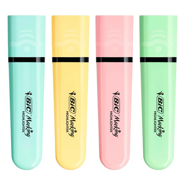 Bic Marking Flat Highlighter Pastel 4'lü Fosforlu Kalem Seti - Görsel 4