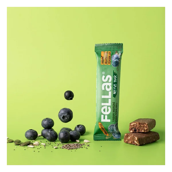 Fellas Chia ve Yaban Mersinli Meyve Bar 12x40 gr - Görsel 3