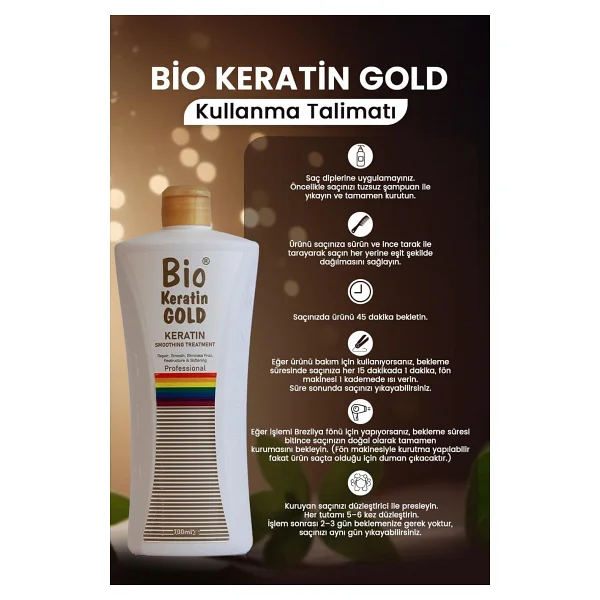 Bio Keratin Kalıcı Brezilya Fönü 3'lü Set 700 ml - Görsel 5