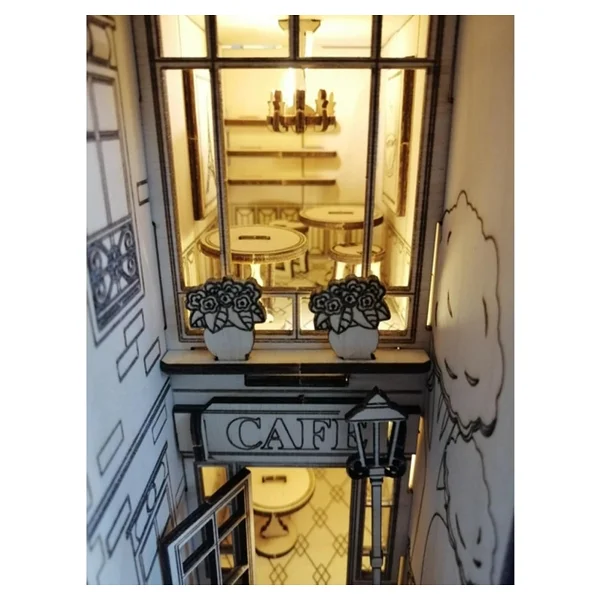 Book Nook Cafe Kitap Tutucu Dıy Kendin Yap - Görsel 5
