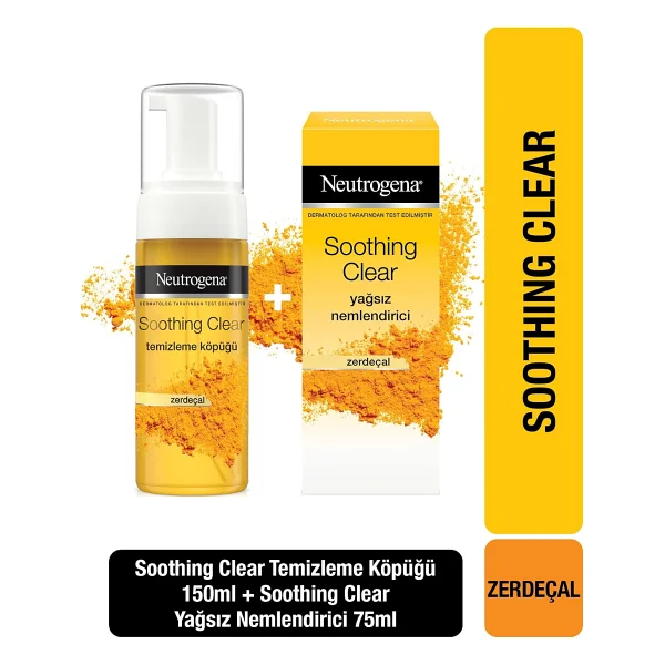 Neutrogena Soothing Clear Yüz Temizleme Köpüğü 150 ml + Nemlendirici 75 ml - Görsel 4