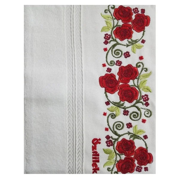 Özdilek Özdilek 6 ADET Nakışlı 50X90 cm Çeyizlik El Yüz Havlusu - Görsel 3