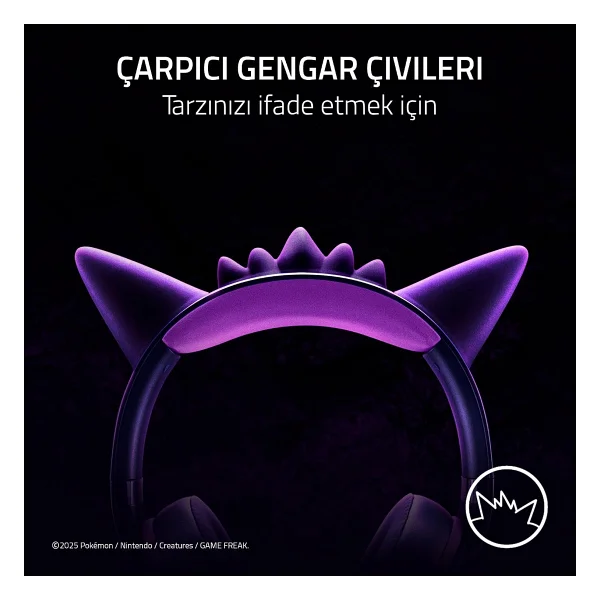 Razer Kraken Kitty V2 Gengar Edition RZ04-04730300-R3M1 RGB 7.1 USB Kablolu Kulak Üstü Oyuncu Kulaklığı - Görsel 2