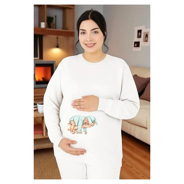 BENROMA Baskılı Hamile Sweatshırt,Mor 3XL/4XL HMLEBBSKLTA12 - Görsel 9