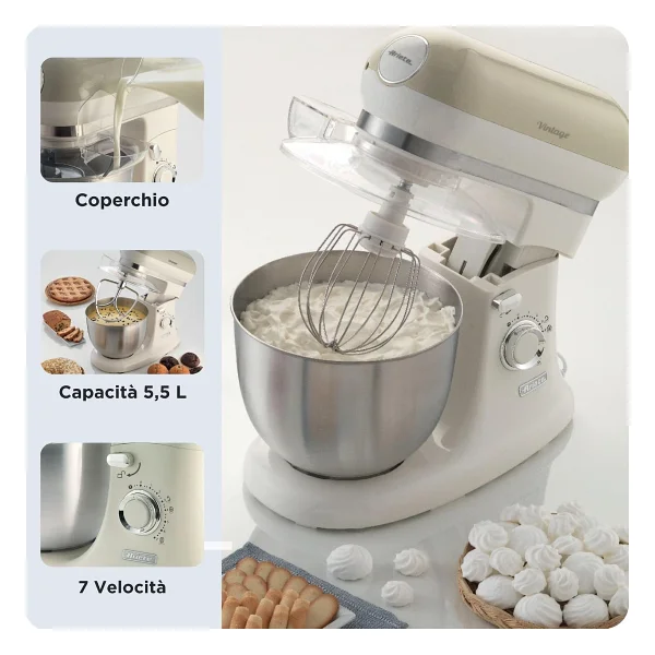 Ariete Vintage 1588 Krem 1200 W 5.5 lt Mutfak Şefi - Görsel 4