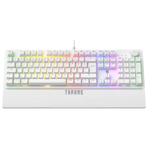 Throne Lumina K1 Argb Red Switch - Makro Yazılım - Bilek Desteği - Full Anti-Ghosting 104 Tuşlu Mekanik Klavye - Görsel 3
