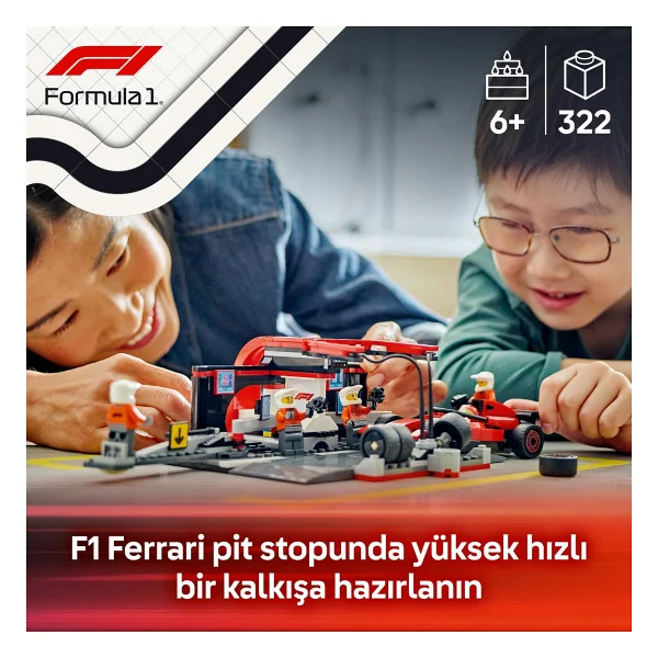 Lego 60443 City Ferrari Arabalı F1 Pit Stop ve Pit Ekibi - Görsel 5