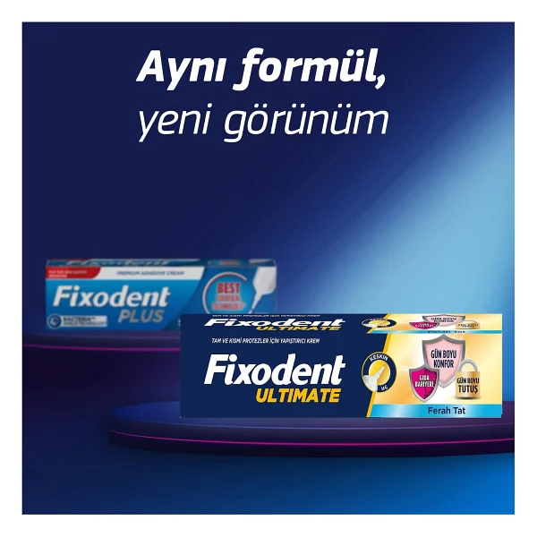 Fixodent Ultimate Ferah Tat 40 gr Protez Diş Yapıştırıcı - Görsel 4
