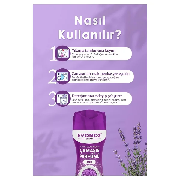 Evonox Clean Granül Çamaşır Parfümü & Çamaşır Yumuşatıcı (PARİS) - Görsel 3