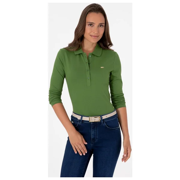 U.S. Polo Assn 50313593 Uzun Kollu Polo Yaka Kadın Tişört - Görsel 4