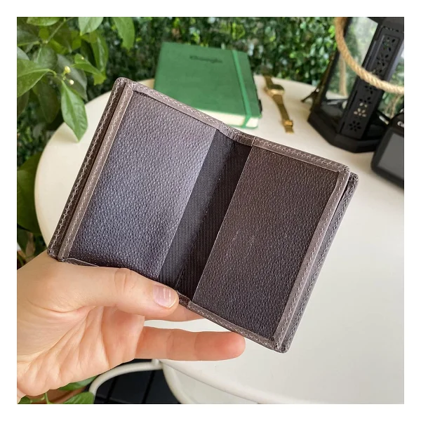 Modica Orsa - Hakiki Deri Minimalist Kartlık Kompakt Kolay Taşınabilir Süper Slim Cüzdan, Kartvizitlik (Gri) - Görsel 4