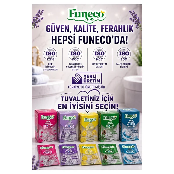 FUNECO Klozet Tuvalet Wc Temizleyici, Aktif Köpüklü, Ekolojik Doğa Dostu, Çam Ferahlığı, Aylık Paket - Görsel 4