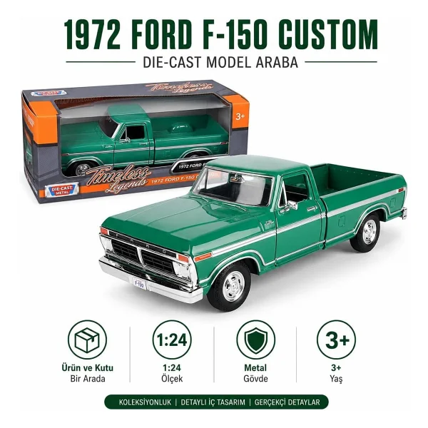 Vardem MM-79386 Motormax 1:24 1977 Ford F-150 Custom Model Araba - Görsel 9