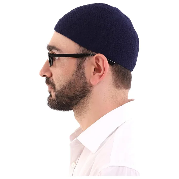 Kışlık Yün Takke - Lacivert - Görsel 4