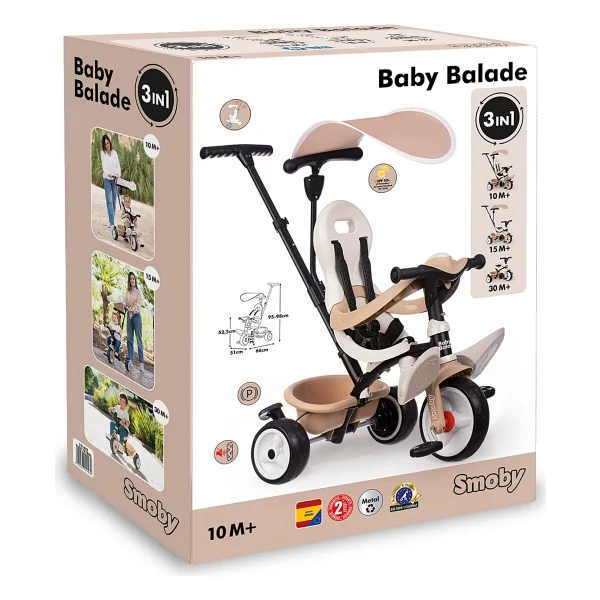 Smoby Baby Balade Plus 3'ü 1 Arada Bebek Bisikleti - Görsel 7