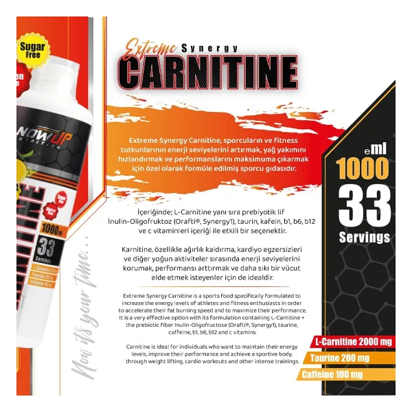 Nowup Nutrition Extreme Synergy L-carnitine 1000 ml - Görsel 6