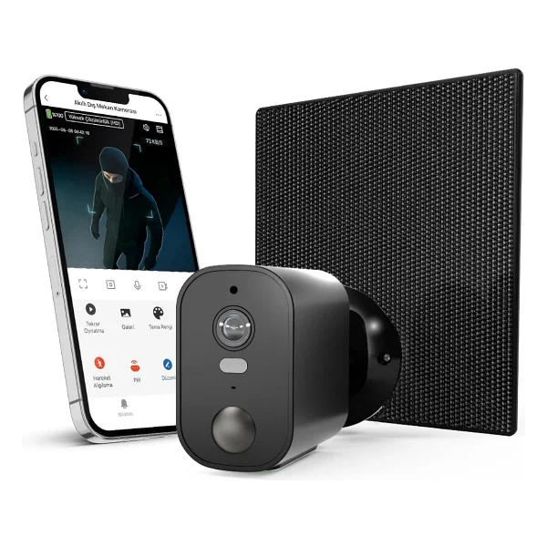 Şımart Bullet 4 MP Güneş Enerjili Gece Görüşlü Wi-Fi Güvenlik Kamerası - Görsel 9