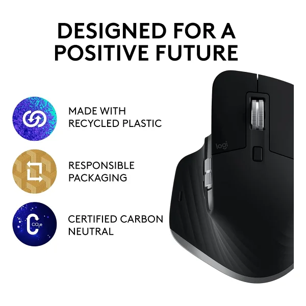 Logitech Mx Master 3S For Mac 910-006571 Siyah Şarjlı Sessiz Lazer Kablosuz Mouse - Görsel 6