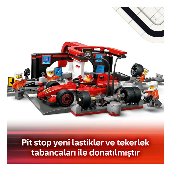 Lego 60443 City Ferrari Arabalı F1 Pit Stop ve Pit Ekibi - Görsel 7
