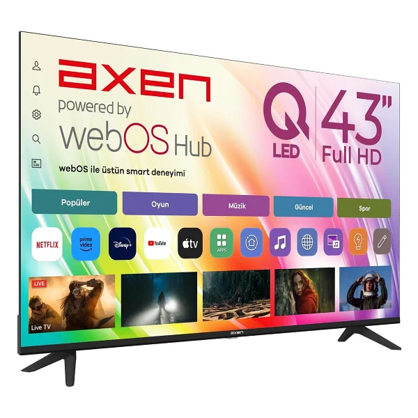 Axen AX43QFMLN-W02S Full HD 43" 109 Ekran Uydu Alıcılı webOS Smart QLED TV - Görsel 2