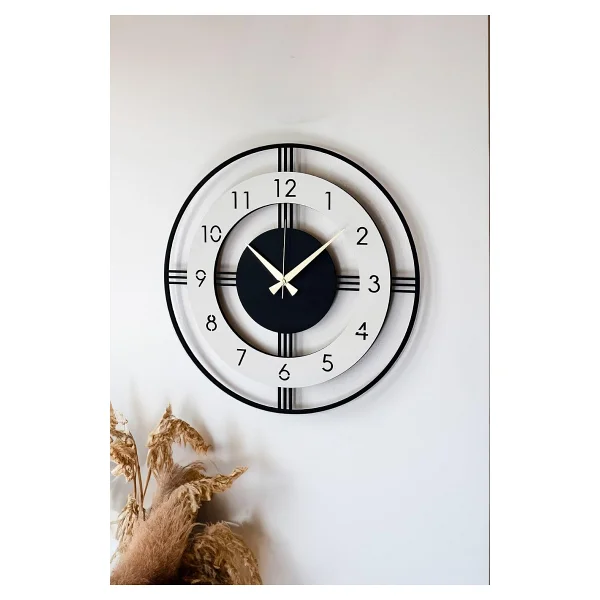 Lupokraft Dekoratif Yeni Modern Mintaka Ahşap Duvar Saati 48cm - Görsel 7
