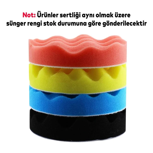 GLASWEN Oto Araç Araba Pasta Cila Polisaj Yumurta Ped + 115 Mm Taban + Matkap Adaptörü Parlatıcı Çizik Giderici 3'lü Set - Görsel 5