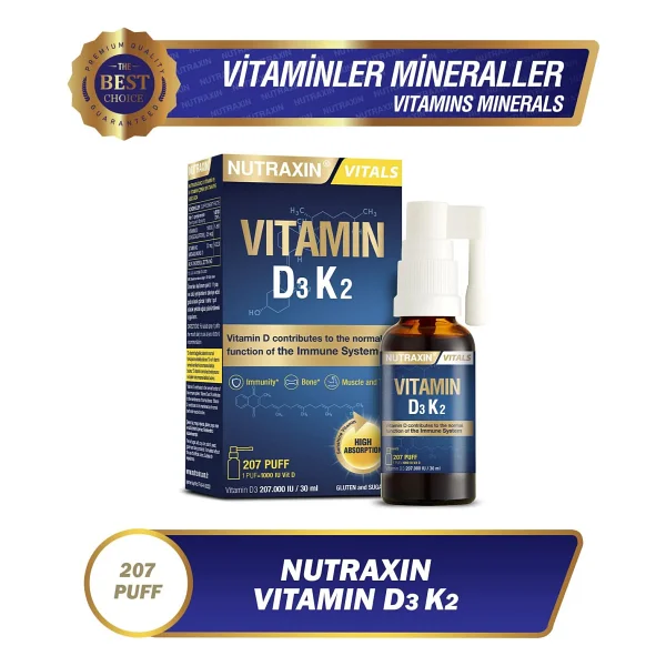 Nutraxin Vitamin D3 K2 30 ml Sprey - Görsel 3